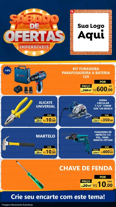 Modelo de TV para TV Vertical com o tema Sábado de Ofertas Imperdíveis para Maquinas e Ferramentas