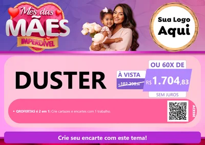Modelo de Cartaz para Cartaz A4 Horizontal com o tema Mês das Mães Imperdível para Concessionaria de Carros