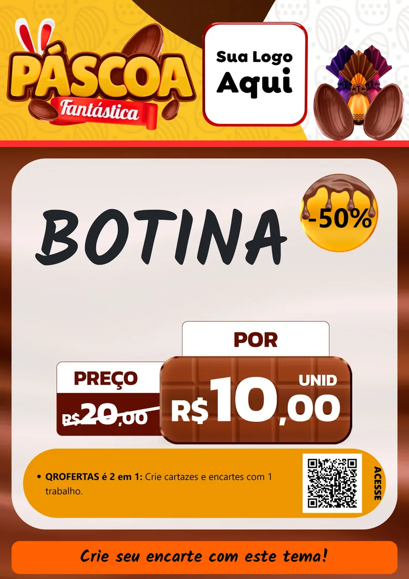 Modelo de Cartaz para Cartaz A4 Vertical com o tema Páscoa Fantástica para Agropecuária