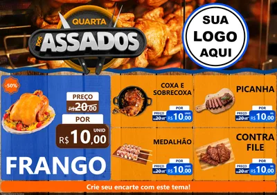 Modelo de Encarte para Encarte A4 Horizontal com o tema Quarta dos Assados para Assados