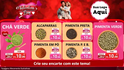 Modelo de TV para TV Horizontal com o tema Valentine's Day para Produtos Naturais