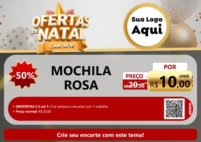 Modelo de Cartaz para Cartaz A4 Horizontal com o tema Ofertas De Natal E Ano Novo para Papelaria