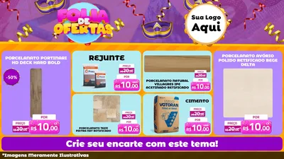Modelo de TV para TV Horizontal com o tema Folia de Ofertas para Pisos e revestimentos