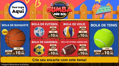 Modelo de TV para TV Horizontal com o tema Festival Bumba Meu Boi para Artigos Esportivos