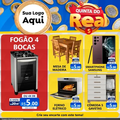 Modelo de Rede Social para Feed Facebook com o tema Quinta do Real para Móveis e Eletro