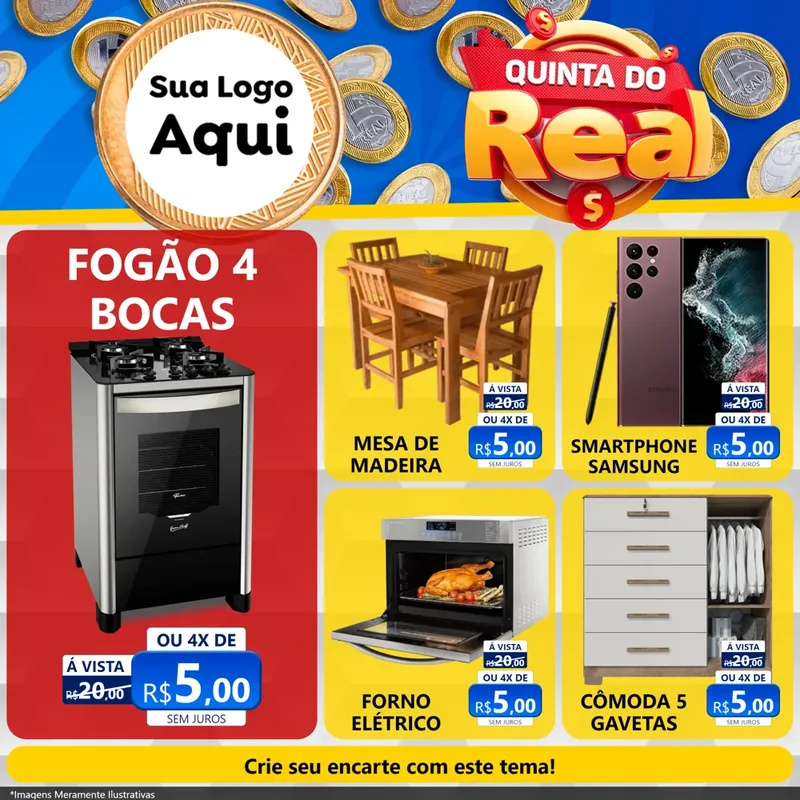 Modelo de Rede Social para Feed Facebook com o tema Quinta do Real para Móveis e Eletro