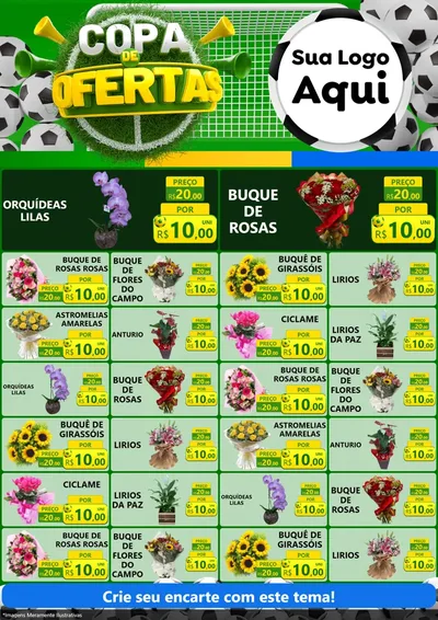 Modelo de Encarte para Encarte A4 Vertical com o tema Copa De Ofertas para Floricultura e jardim