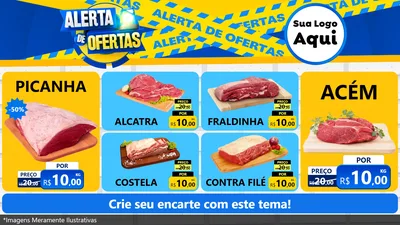 Modelo de TV para TV Horizontal com o tema Alerta de Ofertas para Açougue