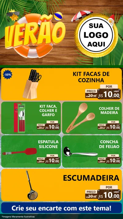 Modelo de TV para TV Vertical com o tema Verão para Utilidades Domésticas