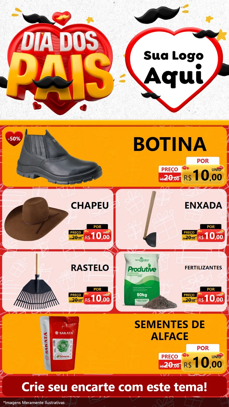 Modelo de TV para TV Vertical com o tema Dia dos Pais para Agropecuária