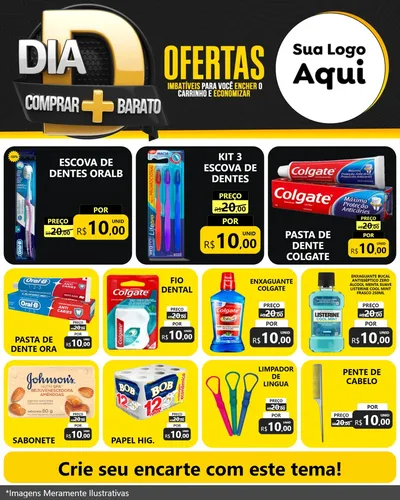 Modelo de Rede Social para Feed Instagram com o tema Dia D Mais Economia para Higiene Pessoal