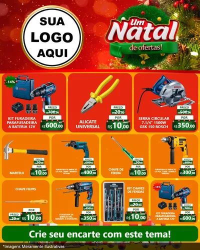 Modelo de Rede Social para Feed Instagram com o tema Um Natal de Ofertas para Maquinas e Ferramentas