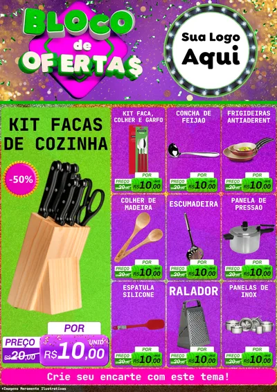 Modelo de Encarte para Encarte A4 Vertical com o tema Bloco de Ofertas para Utilidades Domésticas