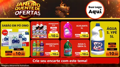 Modelo de TV para TV Horizontal com o tema Janeiro Quente de Ofertas para Produtos de Limpeza