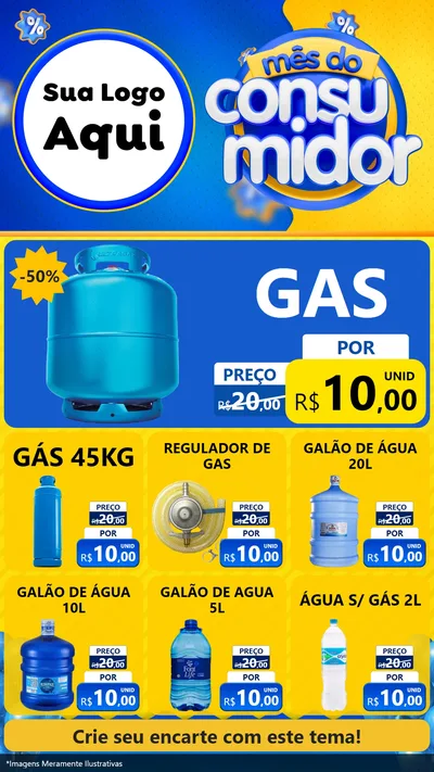 Modelo de Rede Social para Stories com o tema Mês do Consumidor para Água e gás