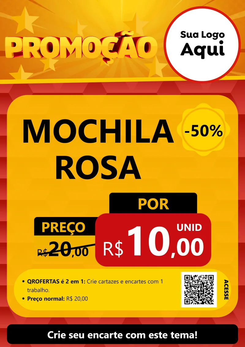 Modelo de Cartaz para Cartaz A4 Vertical com o tema Promoção para Papelaria