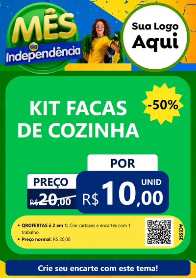 Modelo de Cartaz para Cartaz A4 Vertical com o tema Mês da Independência para Utilidades Domésticas