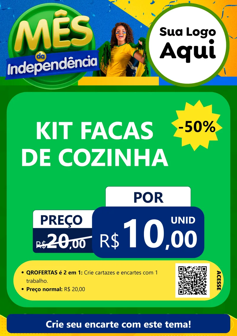 Modelo de Cartaz para Cartaz A4 Vertical com o tema Mês da Independência para Utilidades Domésticas
