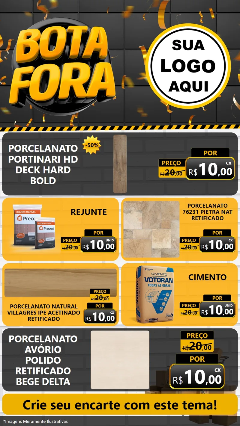 Modelo de TV para TV Vertical com o tema Bota Fora para Pisos e revestimentos