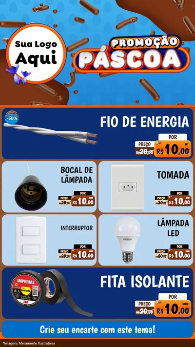 Modelo de TV para TV Vertical com o tema Promoção Páscoa para Materiais Elétricos
