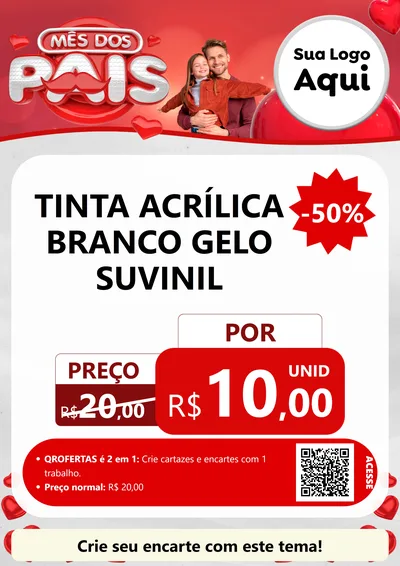 Modelo de Cartaz para Cartaz A4 Vertical com o tema Mês dos Pais para Tintas e Ferramentas