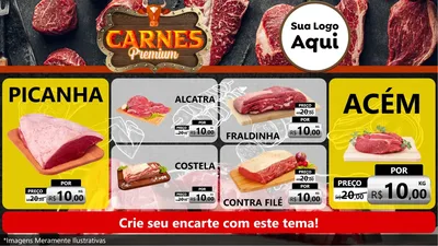 Modelo de TV para TV Horizontal com o tema Carnes Premium para Açougue