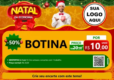 Modelo de Cartaz para Cartaz A4 Horizontal com o tema Natal da Economia para Agropecuária