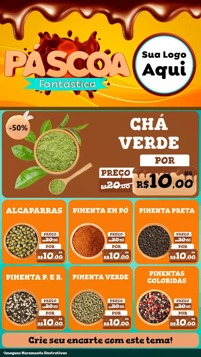 Modelo de Rede Social para Stories com o tema Páscoa Fantástica para Produtos Naturais