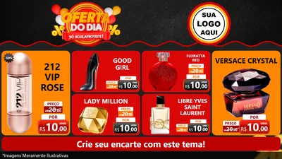 Modelo de TV para TV Horizontal com o tema Oferta do Dia - Só hoje, Aproveite! para Perfumes