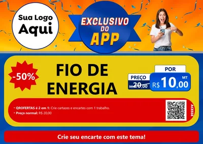 Modelo de Cartaz para Cartaz A4 Horizontal com o tema Exclusivo do Aplicativo para Materiais Elétricos