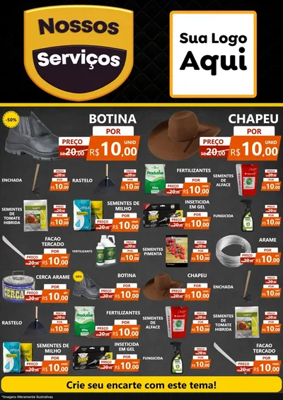 Modelo de Encarte para Encarte A4 Vertical com o tema Nossos Serviços para Agropecuária