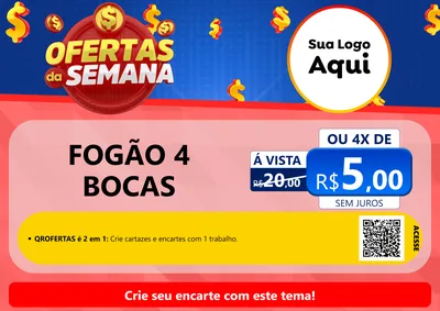 Modelo de Cartaz para Cartaz A4 Horizontal com o tema Ofertas Da Semana para Móveis e Eletro