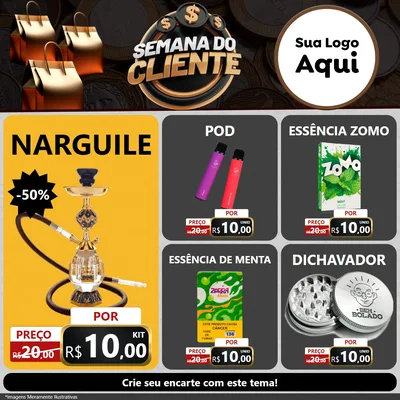 Modelo de Rede Social para Feed Facebook com o tema Semana do Cliente para Tabacaria