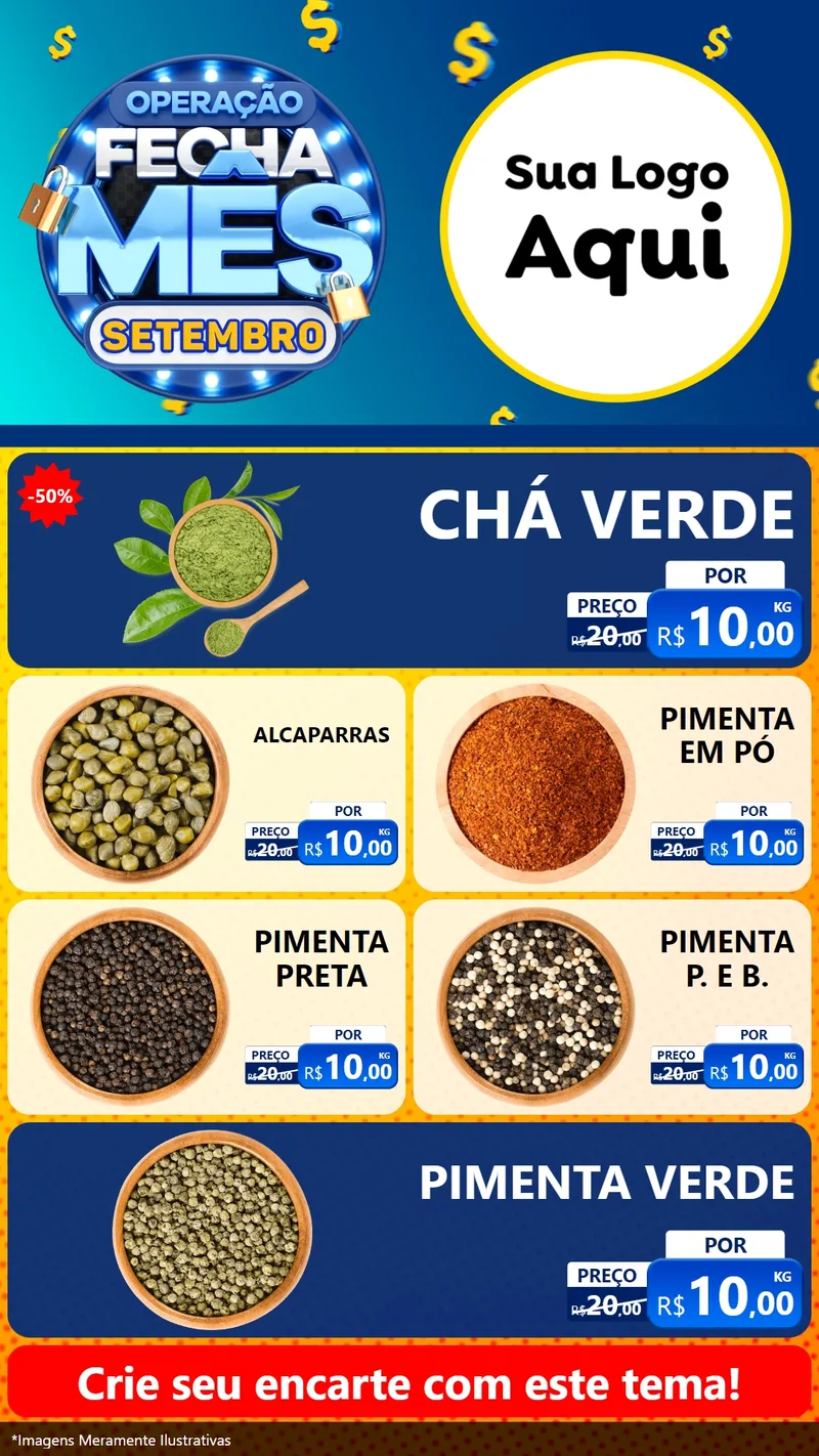 Modelo de TV para TV Vertical com o tema Operação Fecha Mês Setembro para Produtos Naturais