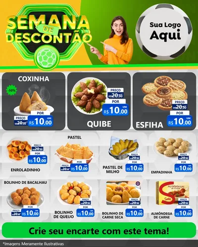 Modelo de Rede Social para Feed Instagram com o tema Semana de Descontão - Copa para Salgadaria