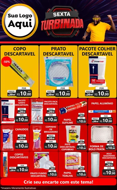 Modelo de Encarte para Encarte Grande com o tema Sexta Turbinada para Embalagens