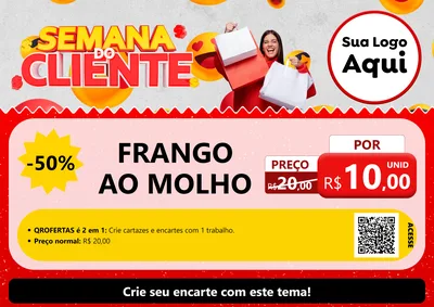 Modelo de Cartaz para Cartaz A4 Horizontal com o tema Semana do Cliente para Restaurante