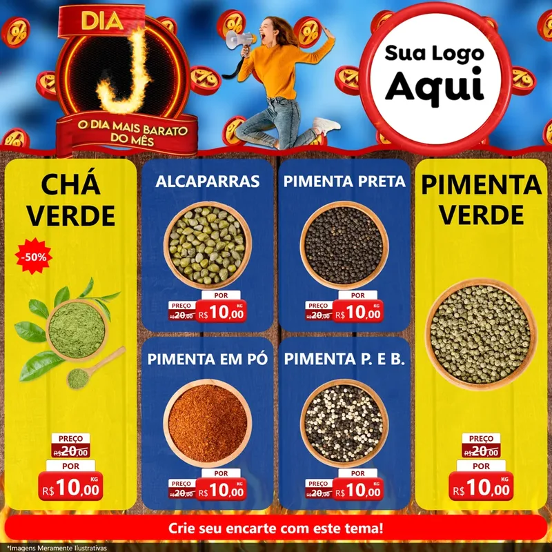 Modelo de Rede Social para Feed Facebook com o tema Dia J - O Dia Mais Barato Do Mês para Produtos Naturais