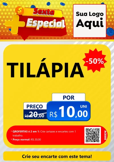 Modelo de Cartaz para Cartaz A4 Vertical com o tema Sexta Mais Especial para Peixaria