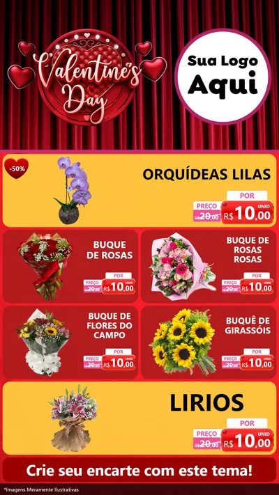 Modelo de TV para TV Vertical com o tema Valentine's Day para Floricultura e jardim
