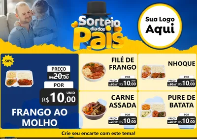 Modelo de Encarte para Encarte A4 Horizontal com o tema Sorteio Dia Dos Pais para Restaurante