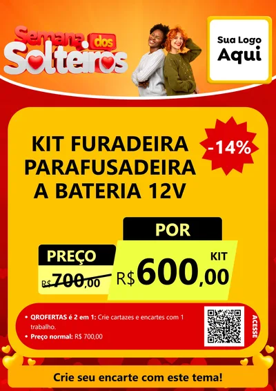 Modelo de Cartaz para Cartaz A4 Vertical com o tema Semana dos Solteiros para Maquinas e Ferramentas