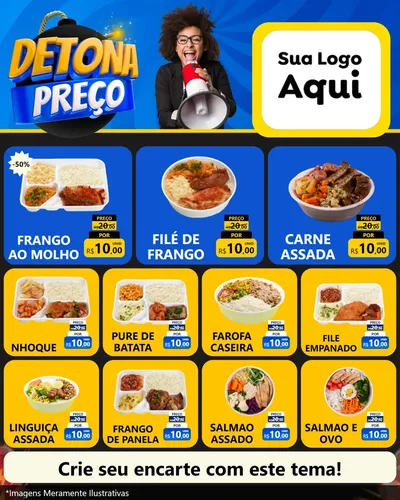 Modelo de Rede Social para Feed Instagram com o tema Detona Preços para Restaurante
