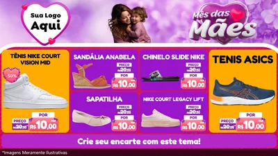 Modelo de TV para TV Horizontal com o tema Mês das Mães para Calçados