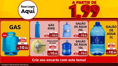 Modelo de TV para TV Horizontal com o tema A Partir de Um e Noventa e Nove - 1,99 para Água e gás