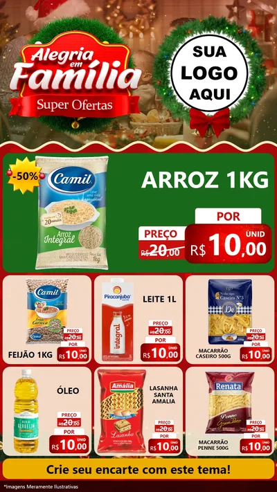 Modelo de Rede Social para Stories com o tema Alegria Em Família - Super Ofertas para Supermercado