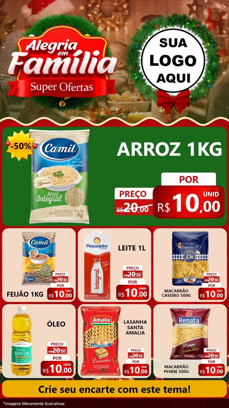Modelo de Rede Social para Stories com o tema Alegria Em Família - Super Ofertas para Supermercado