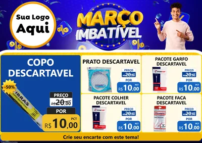 Modelo de Encarte para Encarte A4 Horizontal com o tema Março Imbatível para Embalagens