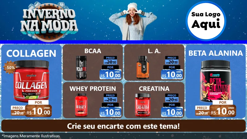Modelo de TV para TV Horizontal com o tema Inverno na Moda para Suplementos alimentares
