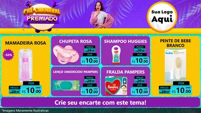 Modelo de TV para TV Horizontal com o tema Pré-Carnaval Premiado para Bebês